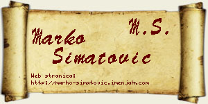 Marko Simatović vizit kartica
